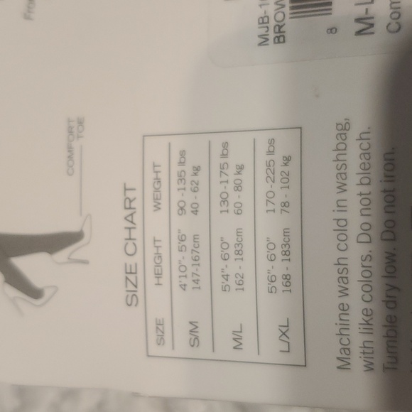 1 pair  NEW  ME  MOI  CONTROL TOP OPAQUE TIGHTS, Size: M/L - Picture 3 of 5